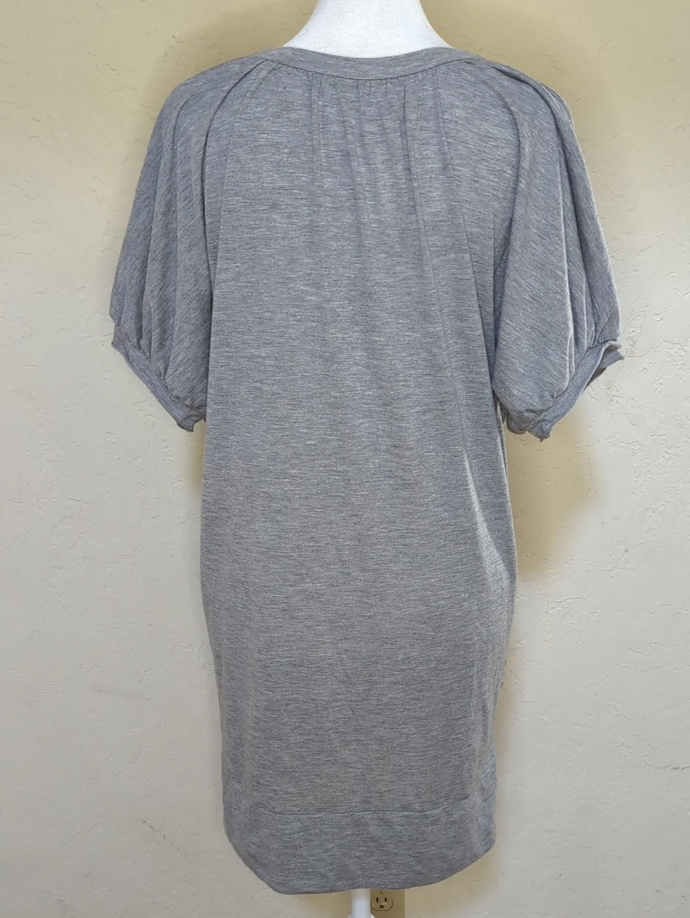 Free People Beach Gray Button-Front Short Sleeve Knit Tunic Cardigan Size Small